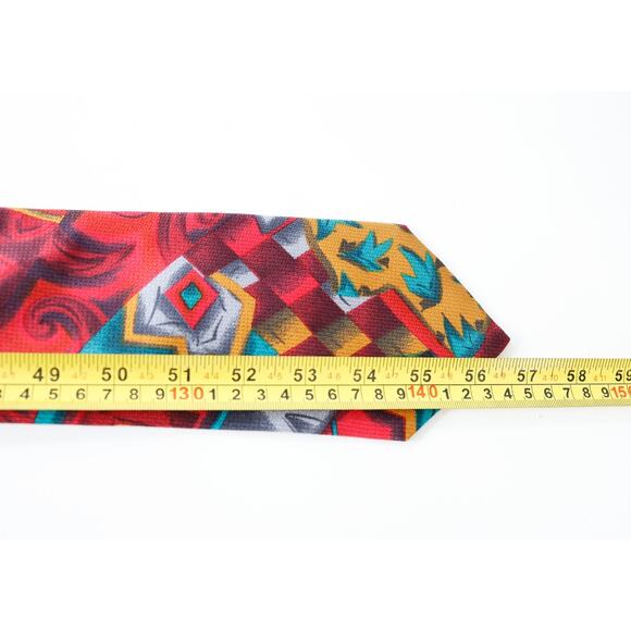 VTG Missoni Italy Silk Cubism Floral Bird Tie Retro Artsy Wedding Luxury Boho - Picture 13 of 14